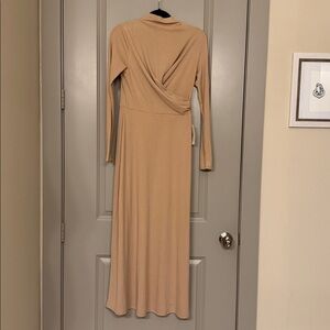 Elegant Zoe and Claire Tan Long Sleeve Dress